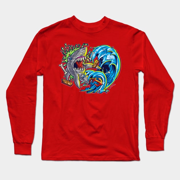 Sharkwave Long Sleeve T-Shirt by renatodsc